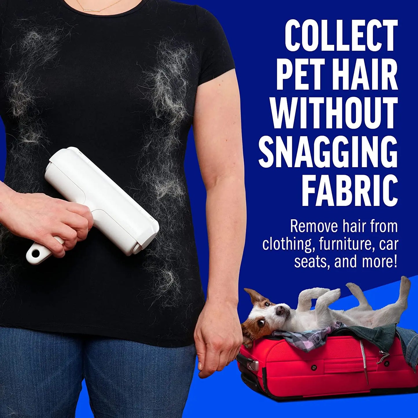 NOREVIO FurClean Brosse Anti-Poils Autonettoyante pour chiens & chats